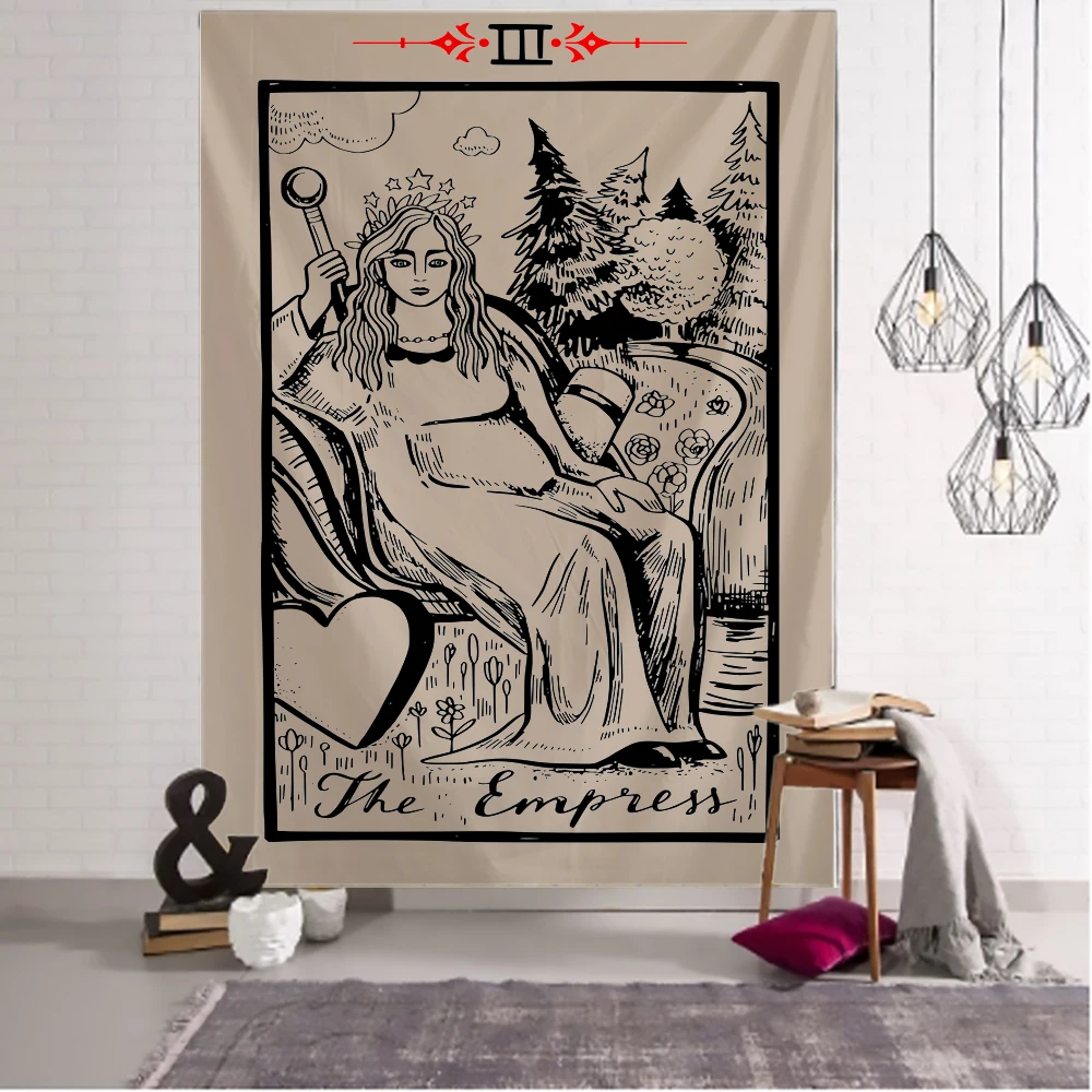 

The devil Tarot Card Indian Mandala Hippie Macrame Tapestry Wall Hanging Boho decor Psychedelic Witchcraft Tapestry