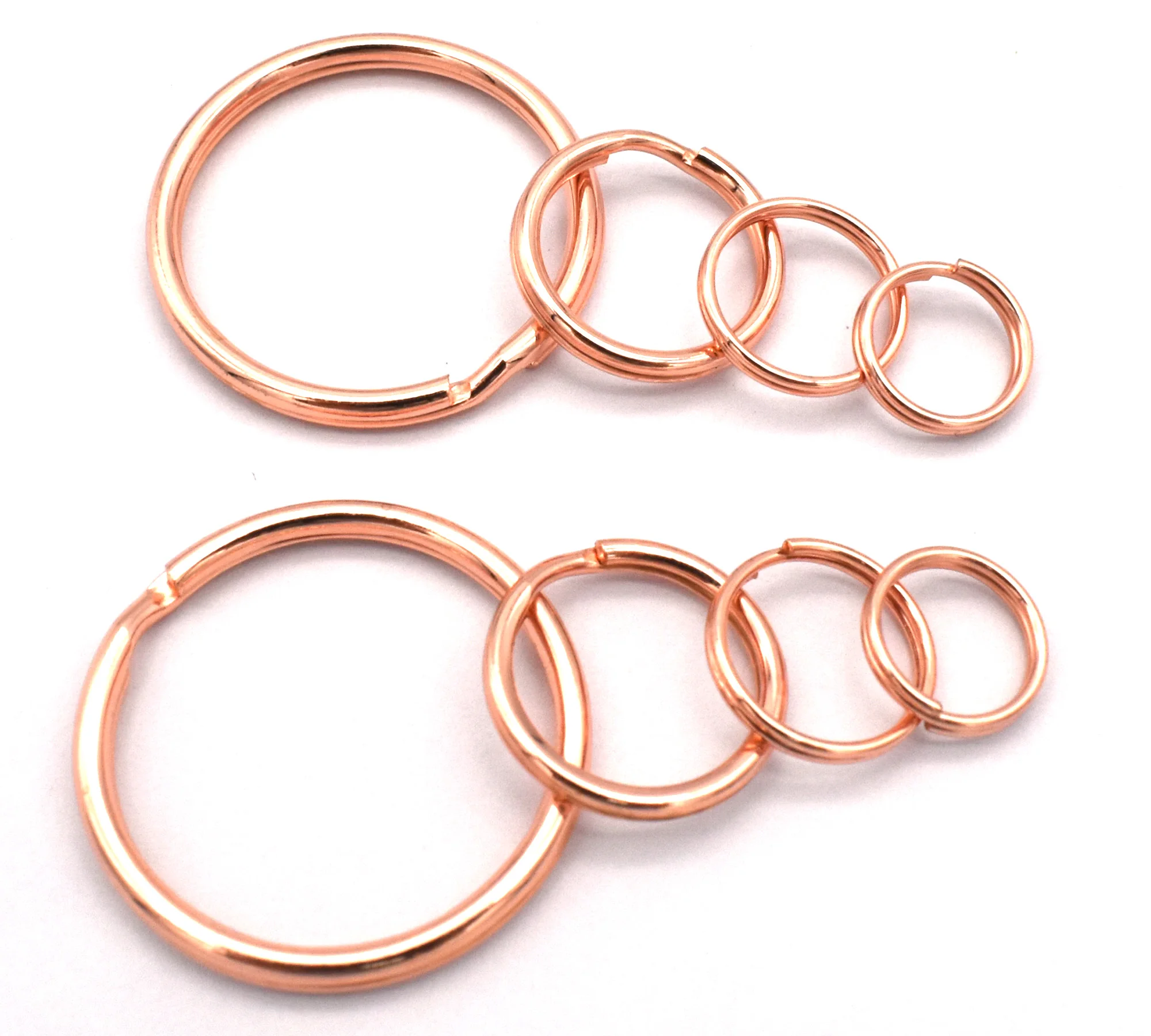 100 шт. соединительное кольцо розовое золото для ключей Разделение Железный