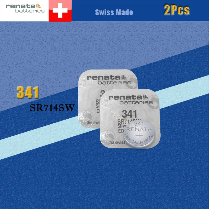 2 шт. Renata 1,55 V часы батарея 341 SR714SW оксид серебра швейцарское производство E341 S36 RW322