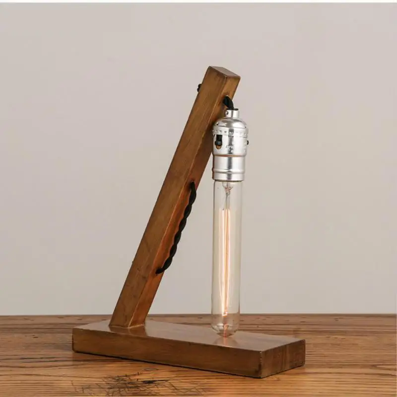 Винтажная деревянная настольная лампа Эдисона коридор для кофе скандинавский