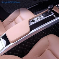 carbon fiber style car center console gear shift frame cover trim decoration for volvo s90 2017 19 lhd abs armrest box seuinqs