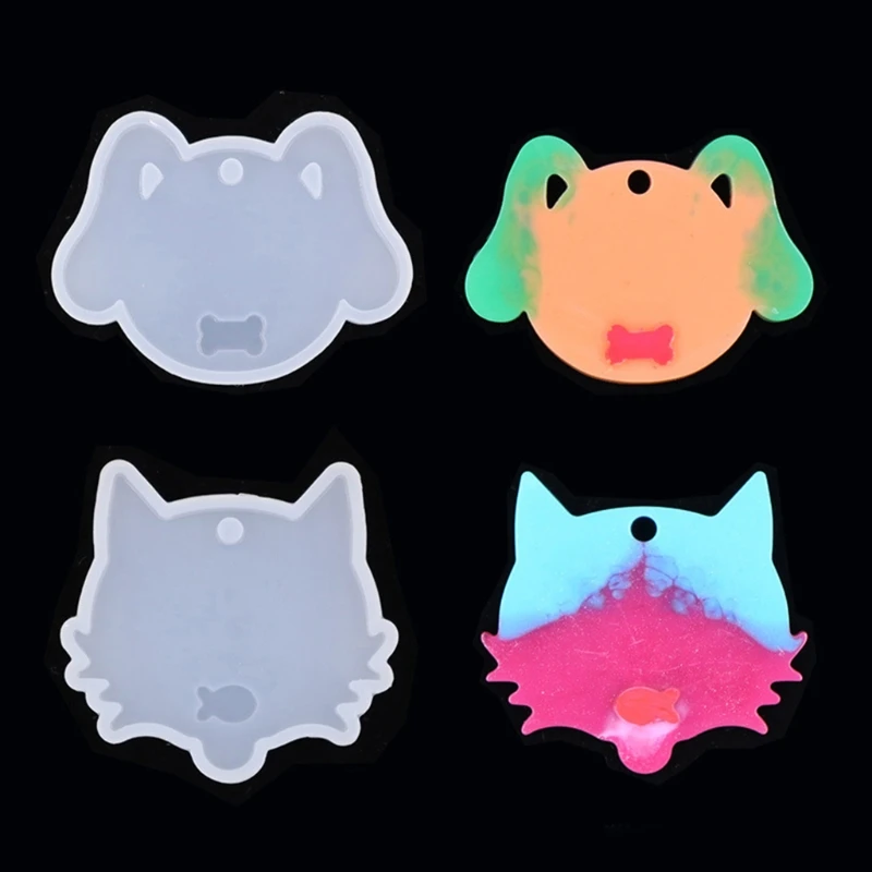 

Silicone Mold Crystal Epoxy Resin Mold Cat/Dog Tag Plate Pendant Casting Silicone Mould DIY Crafts Jewelry Making Tool