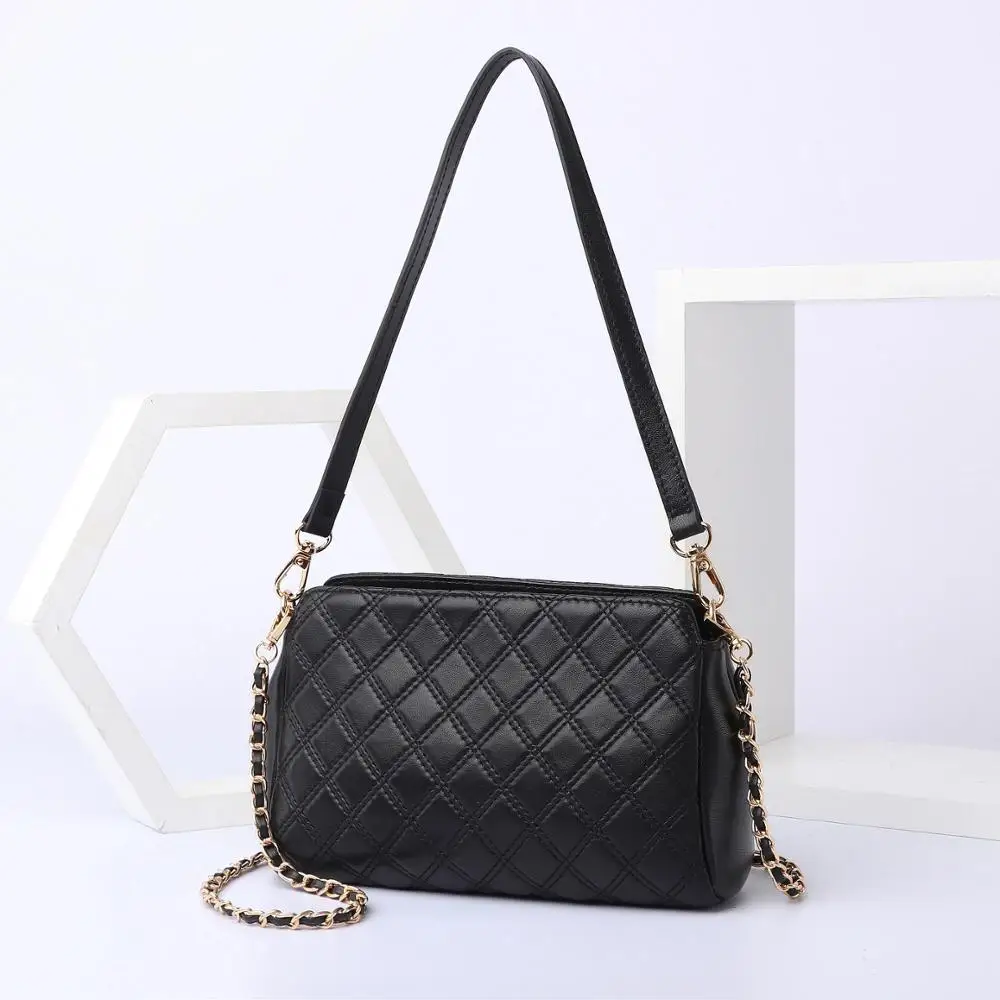 

free shipping 2020 the new sytle causel and vingate genuine leather sheepskin women one shoulder bag crossbody bag 4 color 23cm