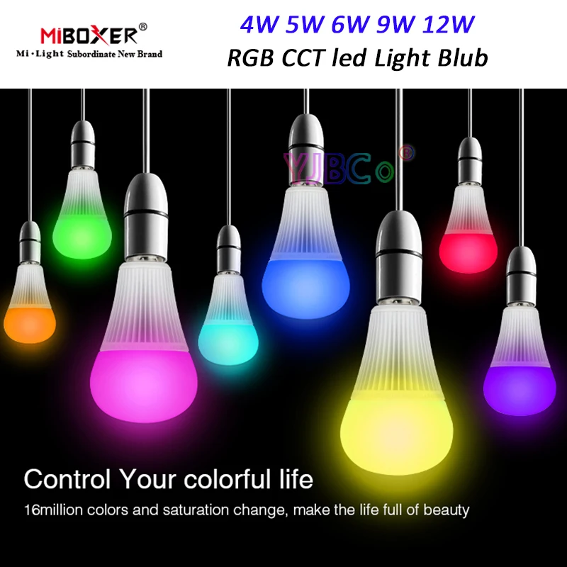 

Miboxer 4W 5W 6W 9W 12W RGB CCT LED Light Blub E27 GU10 MR16 Spotlight Milight Smart Lamp AC100~240V AC/DC12V Indoor light