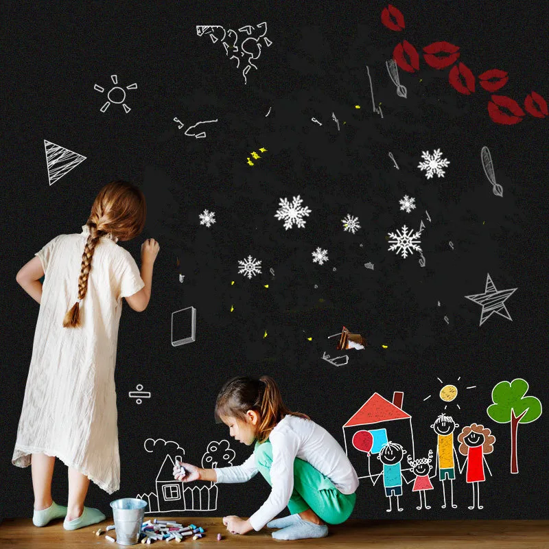 Креативная доска для рисования мелом 45x200 см Черная Виниловая офис уведомление