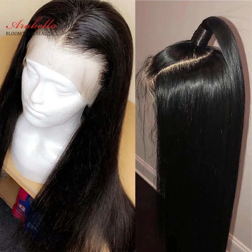 Перуанские прямые волосы на кружеве remy парик 180 плотность высокое соотношение Arabella предварительно выпученные отбеленные узлы кружевные передние человеческие волосы парики