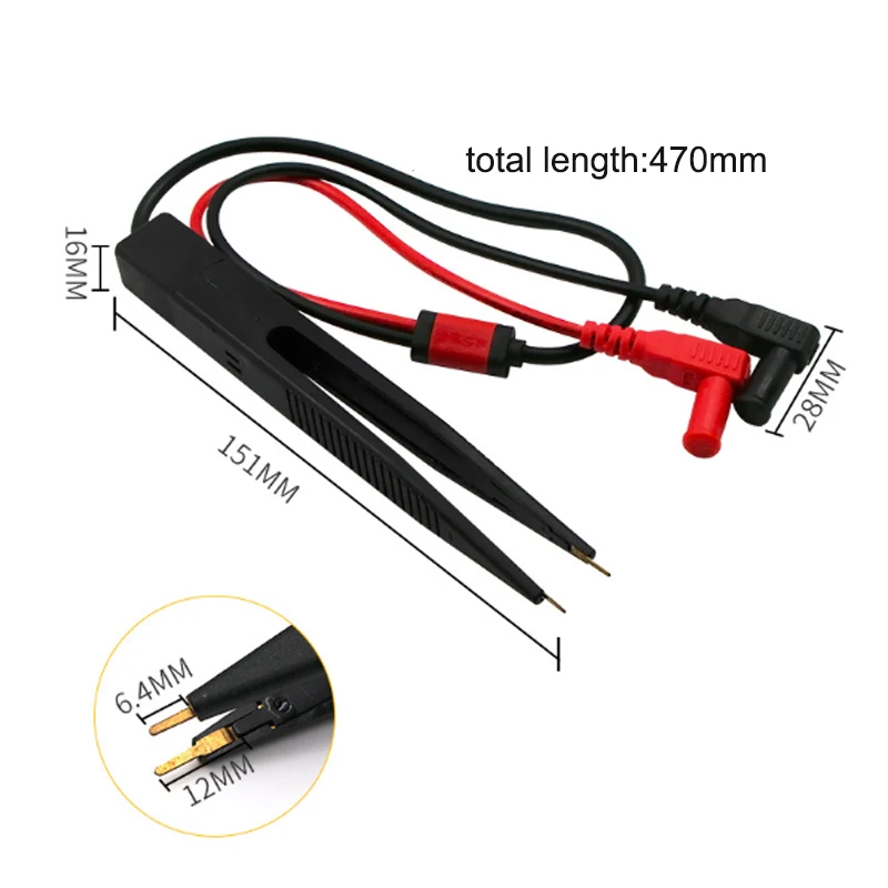 

Alligator Chip Test Leads component LCR testing tool SMD SMT meter Pen probe lead tweezers for Various Multimeter