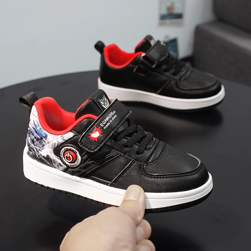 

2021 Spring Sneakers Kids Sport Shoes Breathable Leather Non-slip Children Casual Shoes Chaussures Enfants Boys Running Shoes