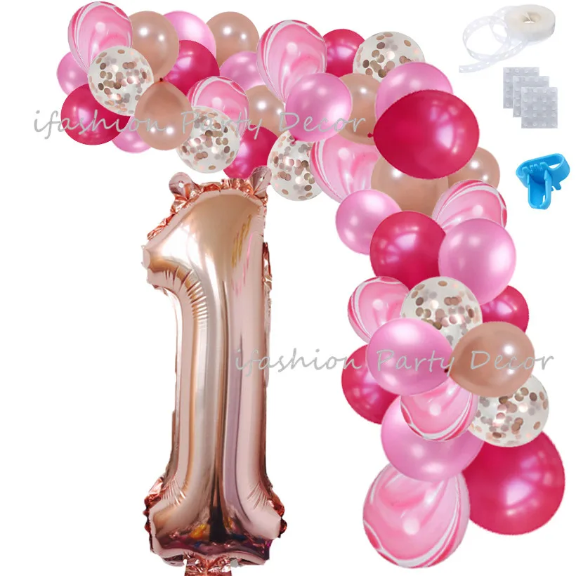 DIY 40 дюймов количество Фольга шар гирлянды комплект 1st декор для вечеринки в честь