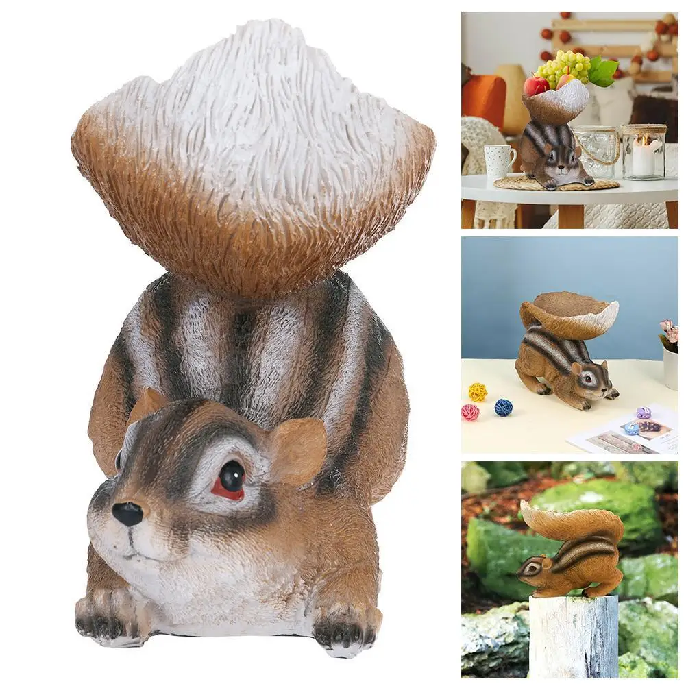 

Hot Selling Resin Crafts Ornaments Squirrel Animal Home Gardening Shape Decoration Feeder L0I9