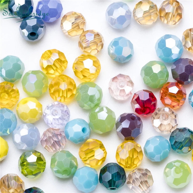 Австрийские Круглые граненые бусины 6 мм хрустальные для изготовления ювелирных
