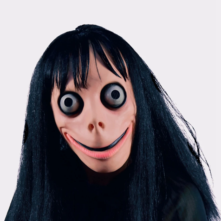 

Uncle bird mask momo scary face horror mask halloween headgear wig masquerade haunted house props