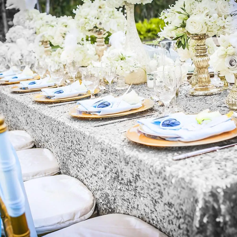 1х скатерть с блестками блестящая круглая и прямоугольная для свадебного
