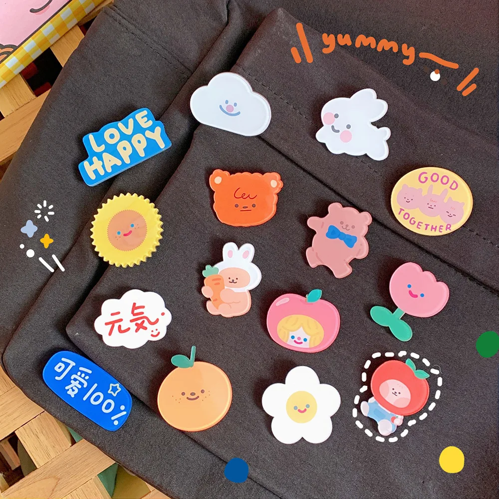 

New Japanese Creative Acrylic Cartoon Small Brooch Girl Accessories Clothes Bag Pendant Badge Female Kawaii Brooches for Women