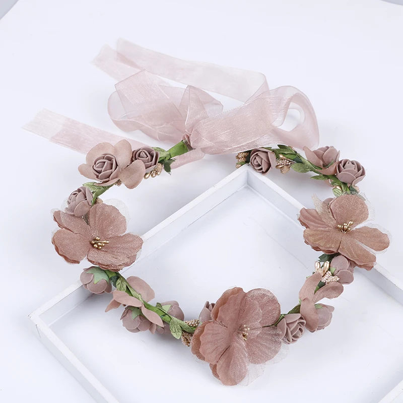 

Women wedding floral wreath hairband flower headband hair garland crown