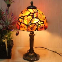 european antique jade agate small table lamp bar agate leather night light creative fashion decoration bedside lamp