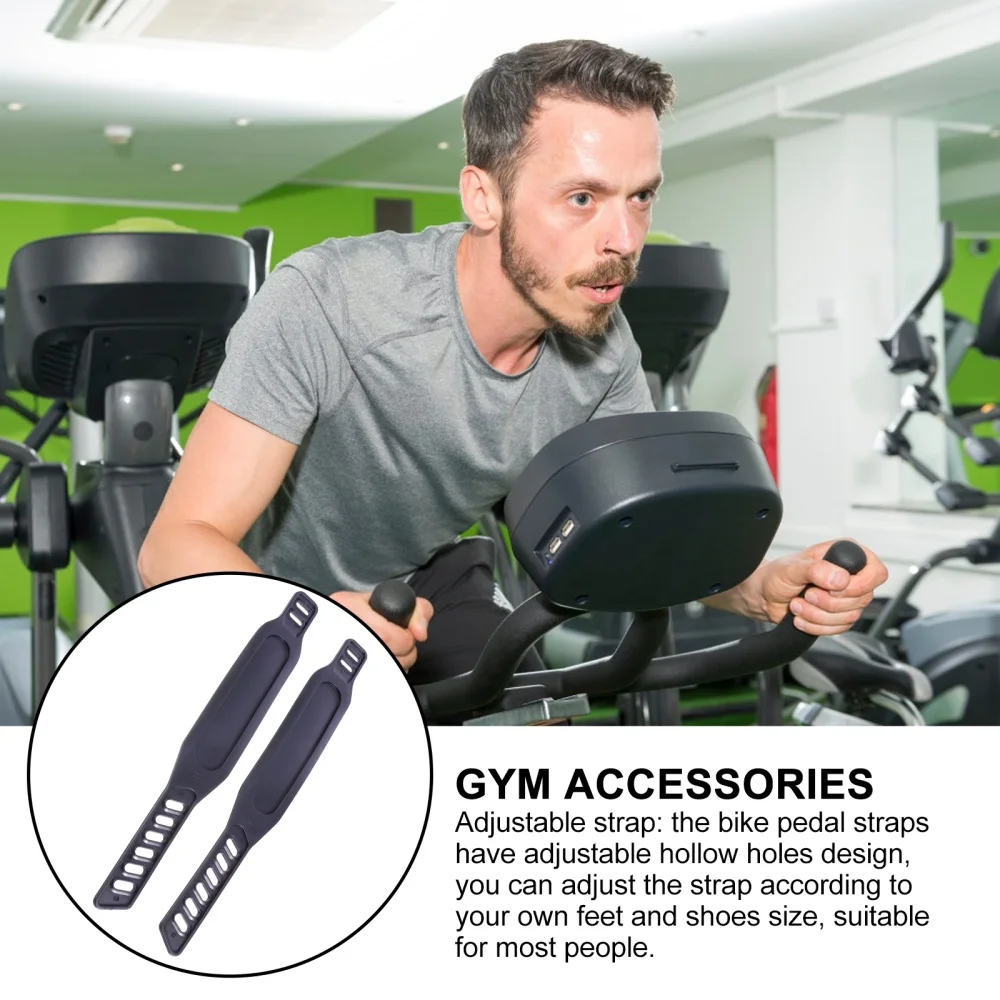

2 Pcs Pedal Straps Gym Bike Toe Straps Adjustable Straps Gym Accessories