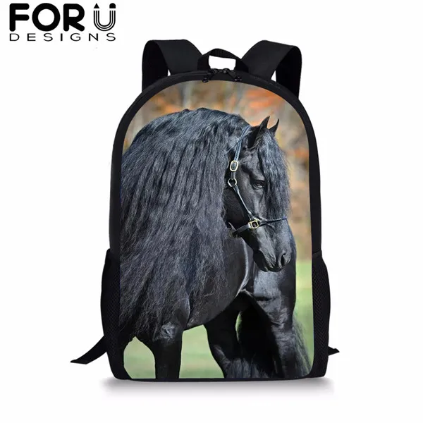 FORUDESIGNS/3 шт./компл. красивый фризская лошадь печати школьная сумка для мальчиков и подростков, рюкзак для девочек, детей, студентов рюкзак для путешествий - Цвет: CDGX1510C