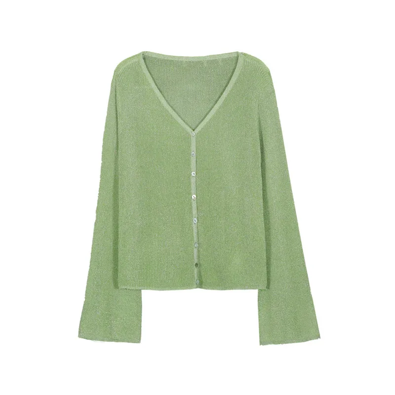 

Cardigan Women 2020 Spring and Autumn New Solid Color Cashmere Casual Jacket Single Breasted Ladies Tops Thin V-neck Knit