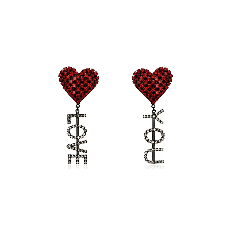 

2021 Fashion Asymmetric Love Letter LOVE YOU Earrings for Women Luxury Trendy Earrings Bar Rock Party Jewelry Accessories