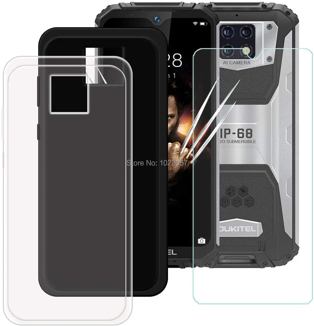 Чехол для Oukitel WP6 черный мягкий чехол с черным закаленным стеклом 6 3