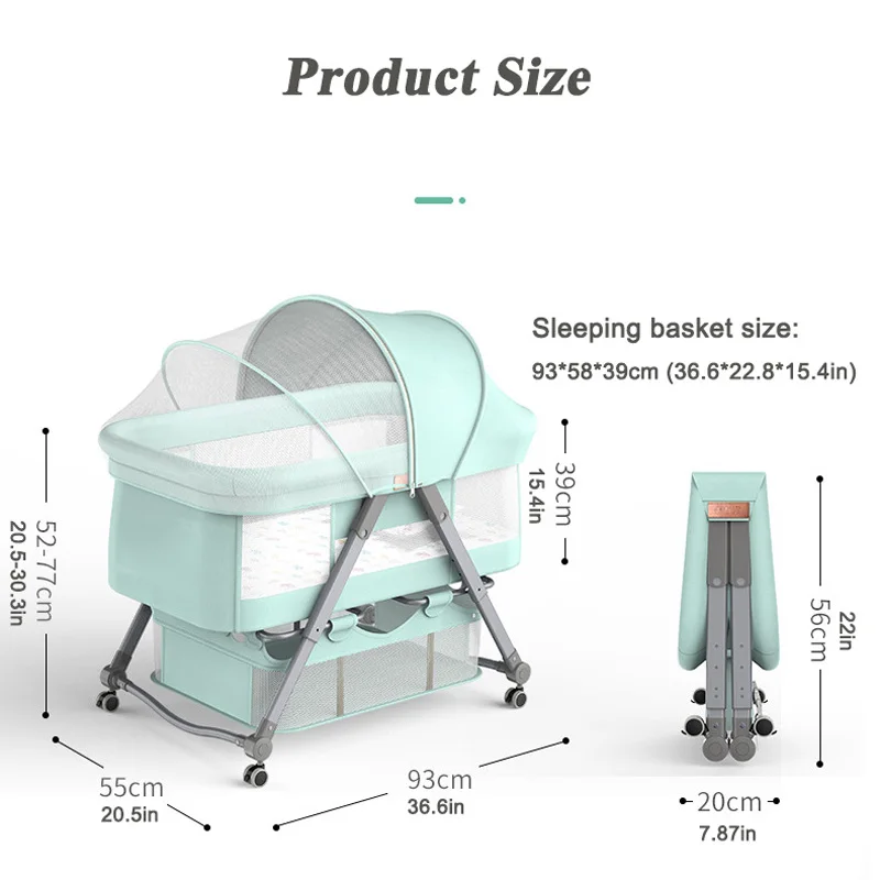 Складная детская кроватка babyinside портативная с москитной сеткой
