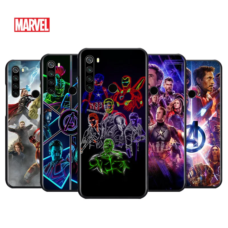 

Cool Marvel Avengers For Xiaomi Redmi Note 4 4X 5 5A 6 7 8 8T 7S 9S 9T 10 10S 5G Pro Prime Max Balck Soft Silicone Phone Case