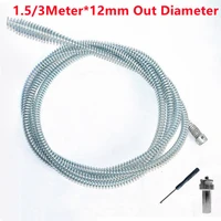 1 53 meter12mm dia kitchen toilet sewer blockage cleaning tool pipe dredger spring dredge clogs with electric drill adapter