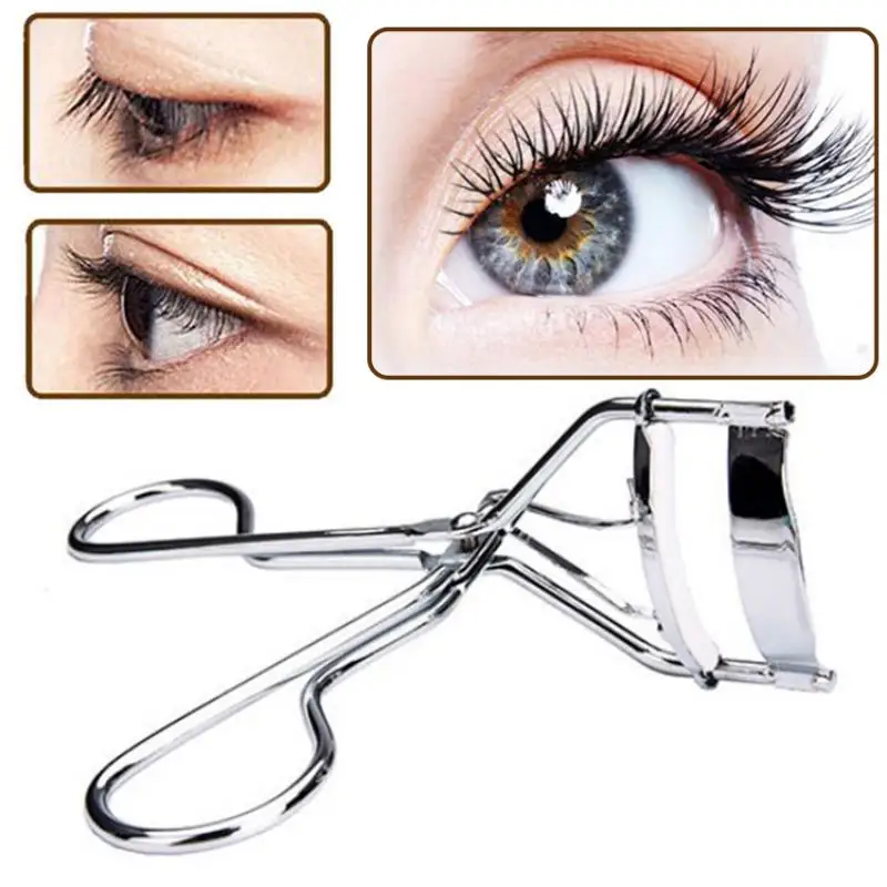 

1pc Silver White Eyelashes Curler Stainless Steel Tweezers Curling Clip Eye Lashes Extension Cosmetic Accessories Makeup Tool