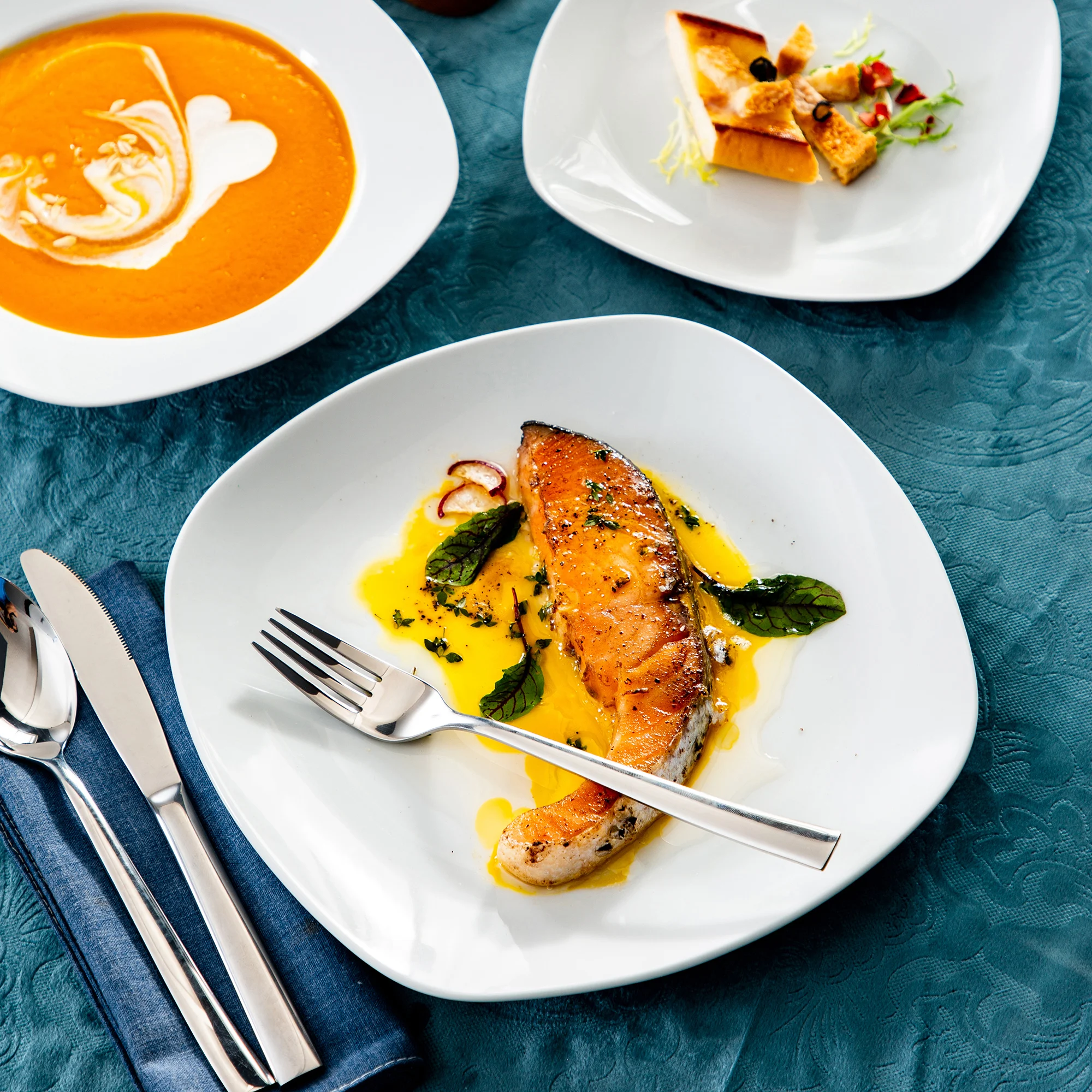 MALACASA Elisa набор из 36 керамических фарфоровых обеденных тарелок с супом Набор