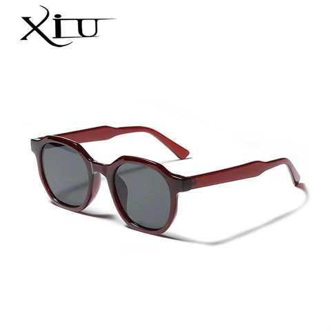 Модные прямоугольные солнцезащитные очки XIU для женщин и мужчин, модные брендовые женские ретро черные и синие очки, UV400