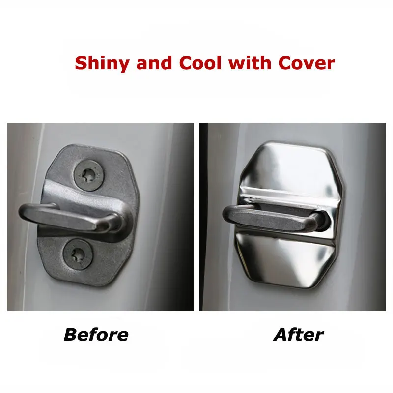 Car Styling Door Lock Cover for Benz C E S GLK CLA GLA Class Auto Interior Anti Rust Protective Covers 4pcs/set with LOGO AM | Автомобили