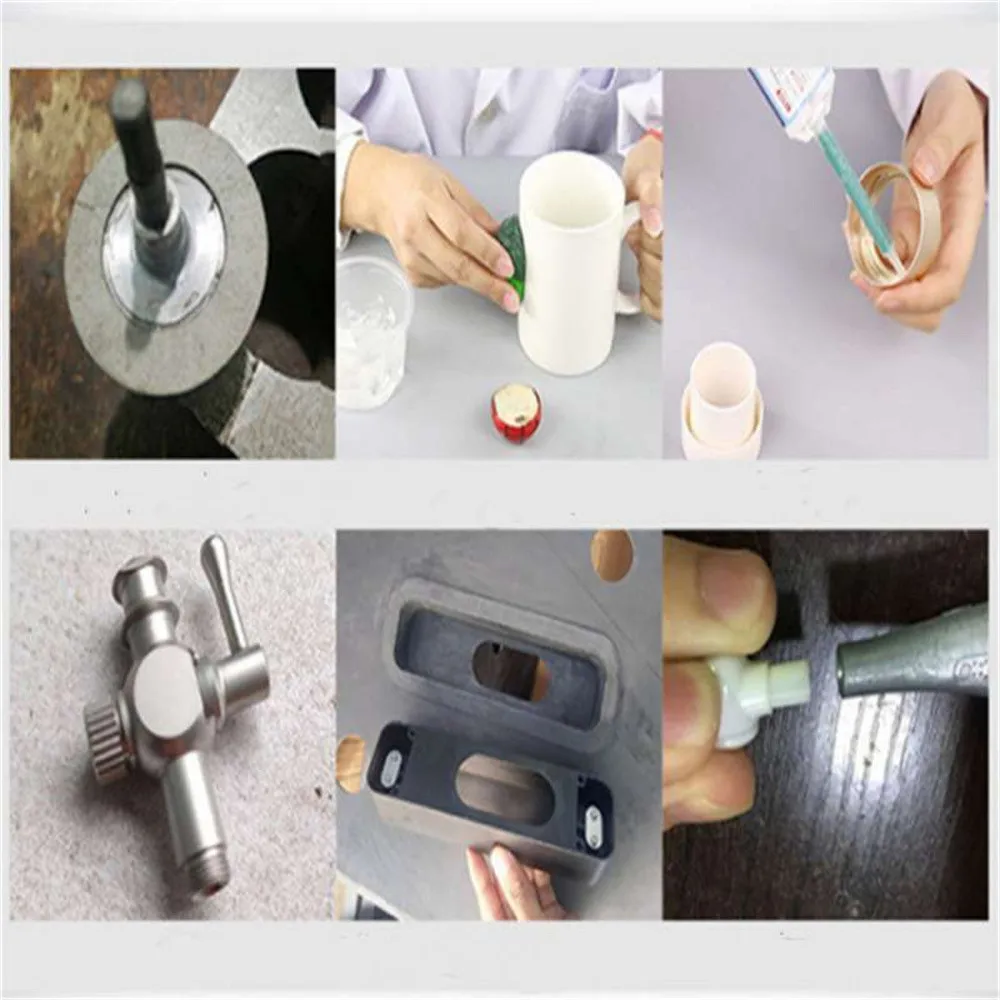 

Black 10:1 50ml Acrylic Adhesive Quartz Granite Ceramics Glass Wood Stone Metal Structural Adhesive & 5pcs 1:10 Mixing Nozzles