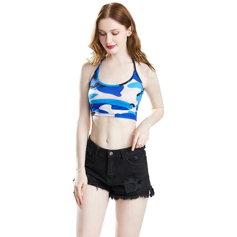 

Casual Slim Sleeveless Crop Top For Women Sexy Camouflage Print Gym Fitness Tank Vests Fashion Women Sexy Tank Top