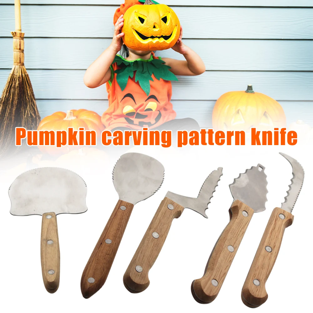 

5pcs/set Halloween Pumpkin Carving Cutter Heavy Duty Steel Pumpkin Cutting Carving Supplies for Halloween Decoration BJS
