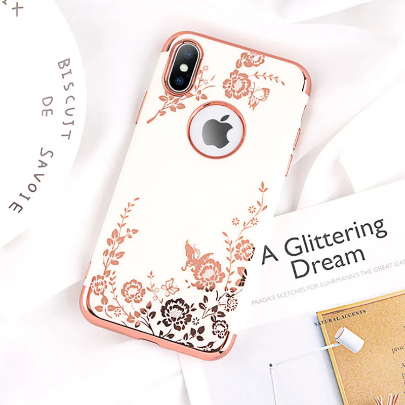 Белый Чехол для телефона Moskado для iPhone X, XR, XS Max, 7, 8, 6, 6s Plus, модное покрытие, розовое золото, черный, белый, жесткий чехол для телефона s, задняя крышка - Цвет: Белый