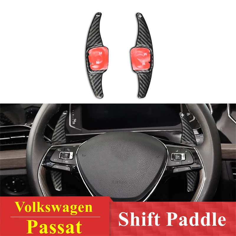 

For VW Volkswagen Passat Shift Paddle Carbon Fiber Car Steering Wheel Gear Shifter Extension Paddle 2018-2022