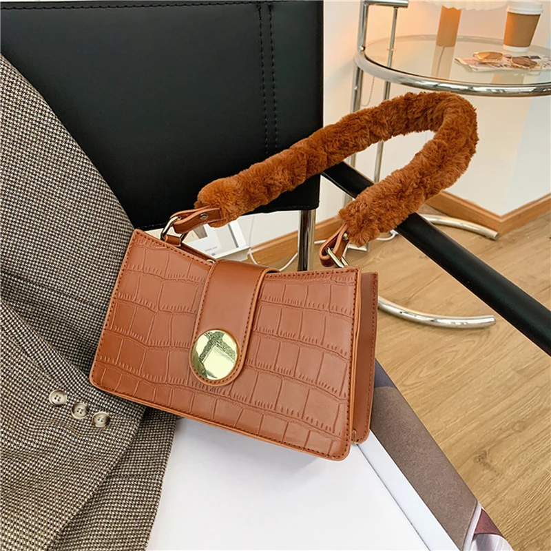 

Crocodile Pattern PU Leather Crossbody Bags For Women 2020 Winter Shoulder Handbags and Purses Luxury Travel Bag 4 colour
