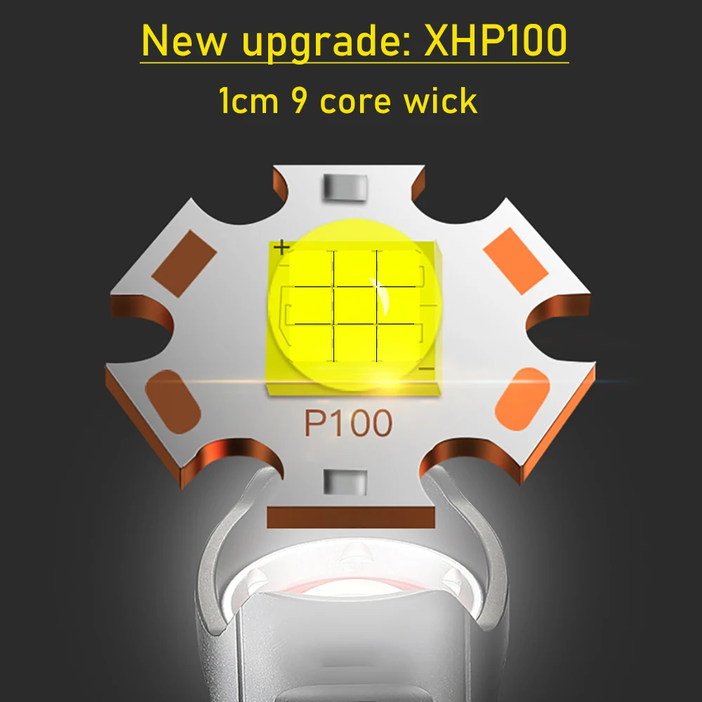 Светодиодный фонарик XHP100 высокой мощности перезаряжаемый фонарь XHP90 с USB