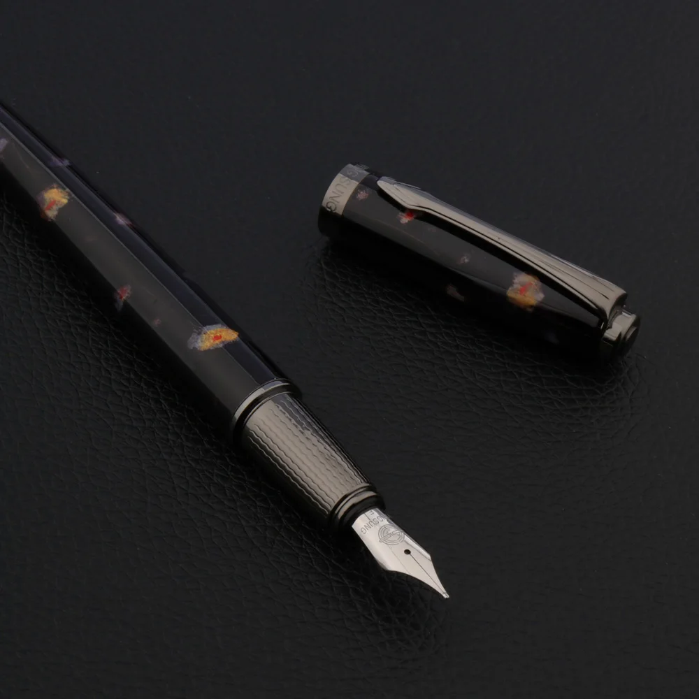 Роскошная металлическая перьевая ручка 07 пистолет серая черная Камелия