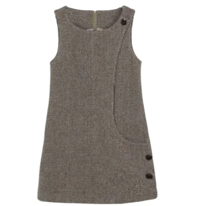 

Woman Solid Plus Size Bow Woolen One-piece Dress Sleeveless Tank Dress Vest Dresses Female