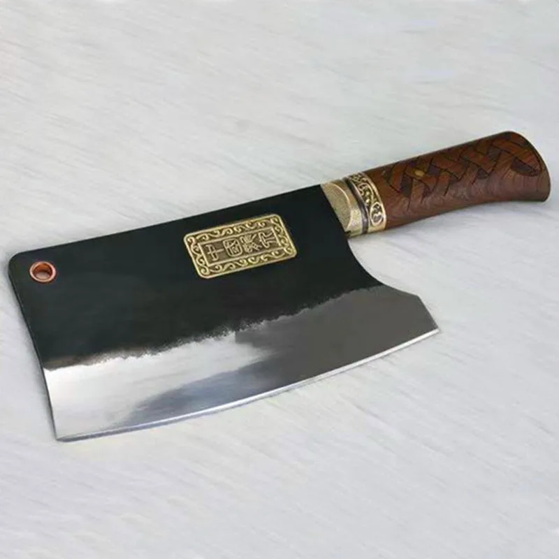 

8 Inch Handmade Knives 7Cr17MoV High Carbon Steel Copper Flower Decor Cleaver Chopping Kitchen Knives For Cutting Vegetable Bone