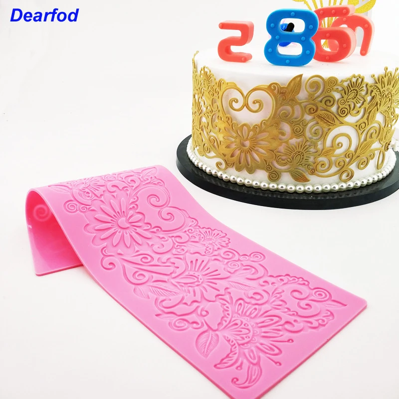 Силиконовая форма DBS032 с цветочным узором силиконовая кружевная инструмент для