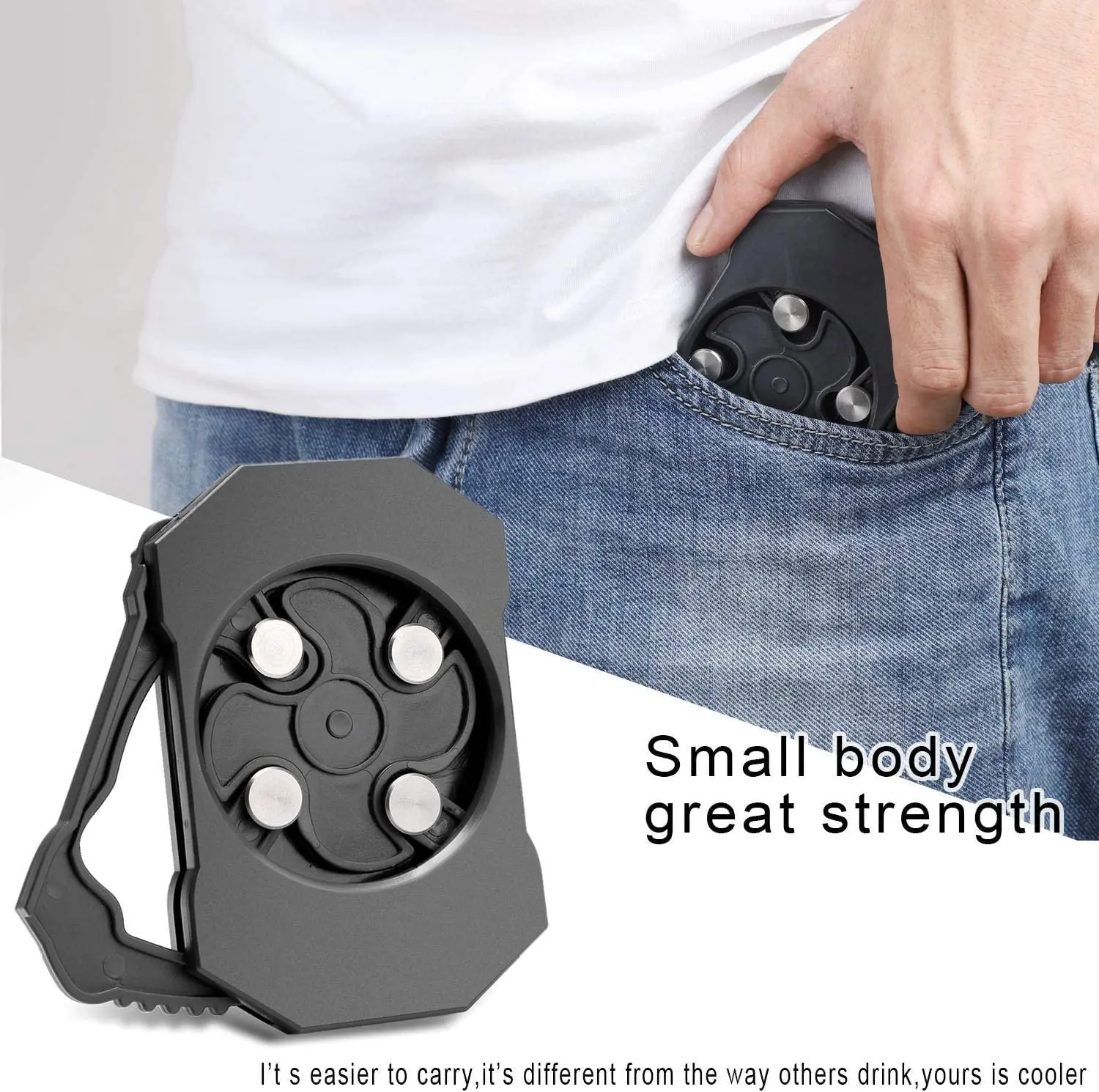 

Go Swing Can Opener Hand Held-Safety Easy Manual Topless Can Opener Edge-Steel Top Openers Kitchen Tool Beer Bar Accessories