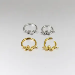 1 Piece 16G Gold Surgical Steel Snake Septum Clicker Segment Hoop Nose Ring Ear Cartilage Ear Helix Body Piercing Jewelry
