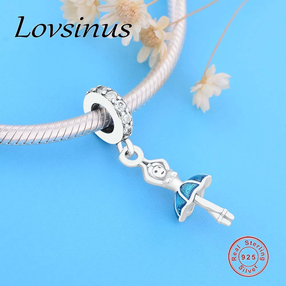 Новинка лета 2018 бусины балерины из стерлингового серебра 925 пробы подходят к