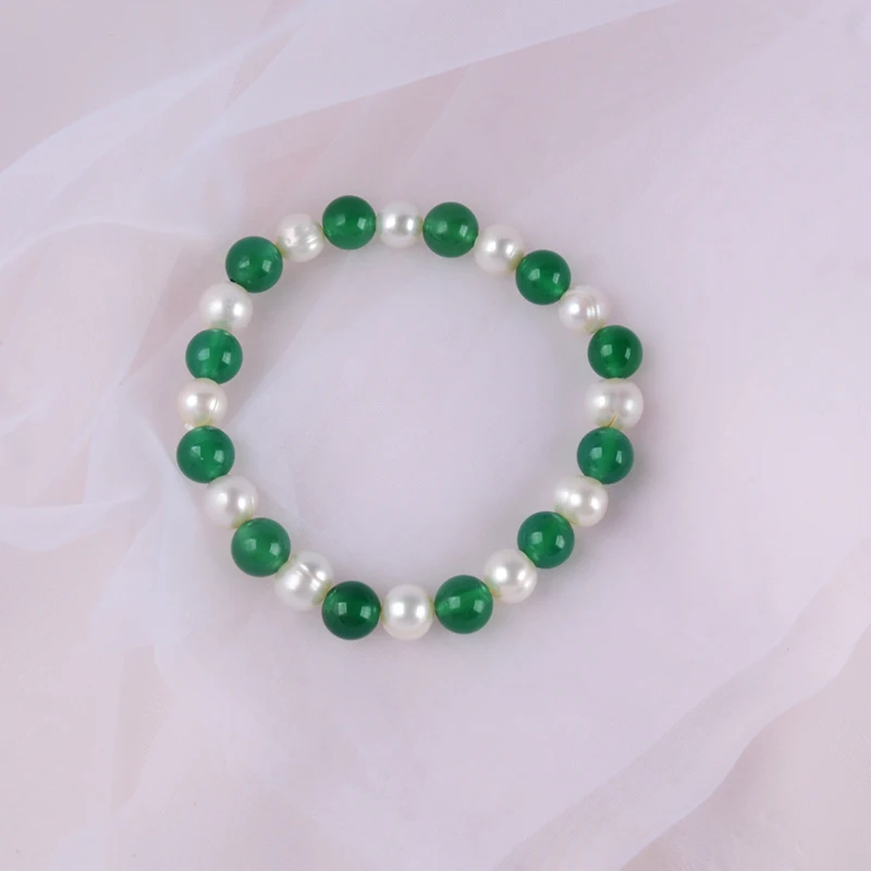 Женский браслет из пресноводного жемчуга ASHIQI натурального агата для подарка на