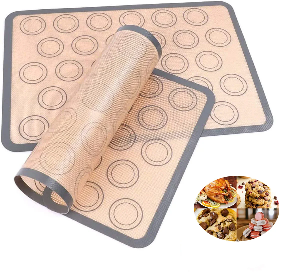 

Silicone Macaron Baking Mat Non-Stick Silicon Liner Bake Pans Oven Mat Rolling Dough Mat for Cake Cookie Baking Accessories