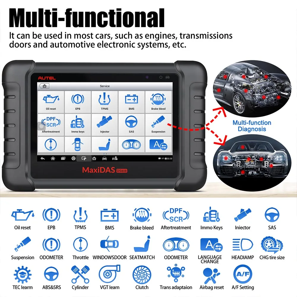 AUTEL maxanas DS808K DS808 полный комплект планшетный диагностический инструмент поддержка