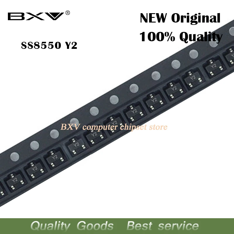 100pcs SS8550D SOT-23 Y2 SS8550 8550D MMBT8550 MMBT8550LT1G new original | Электронные компоненты и